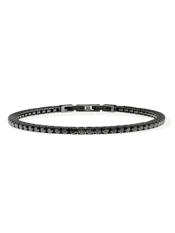 Bracciale Uomo Liujo MLJ561 Tennis Acciaio Nero