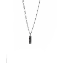 Collana Uomo LiuJo MLJ615 Acciaio con Zirconi Neri