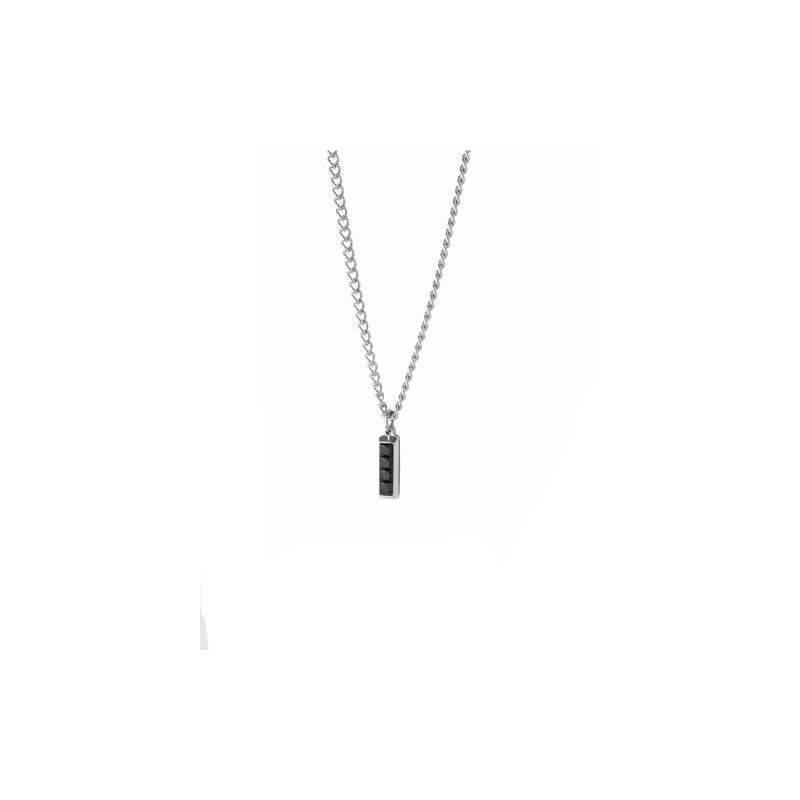 Collana Uomo LiuJo MLJ615 Acciaio con Zirconi Neri