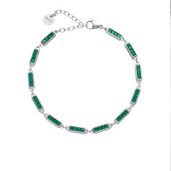 Bracciale Uomo Liujo MLJ620 Catena Acciaio Pietre Verdi