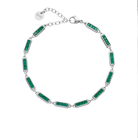Bracciale Uomo Liujo MLJ620 Catena Acciaio Pietre Verdi