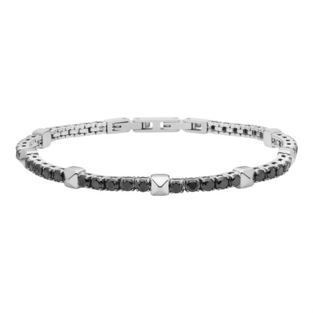 Bracciale Uomo Liujo MLJ622 Catena Acciaio Silver e Pietre Nere