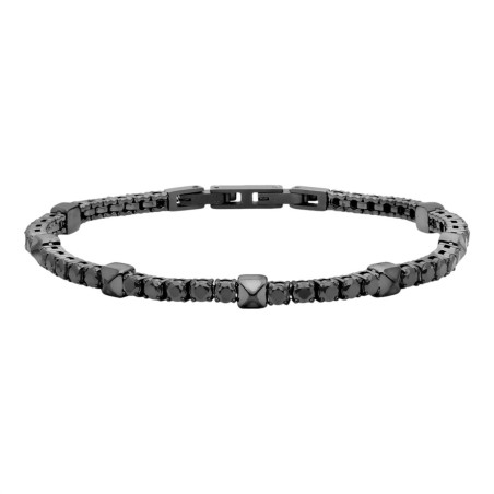 Bracciale Uomo Liujo MLJ623 Catena Acciaio con Pietre Nere