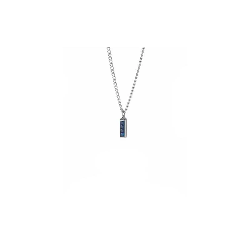 Collana Uomo LiuJo MLJ617 Acciaio con Zircone Blu