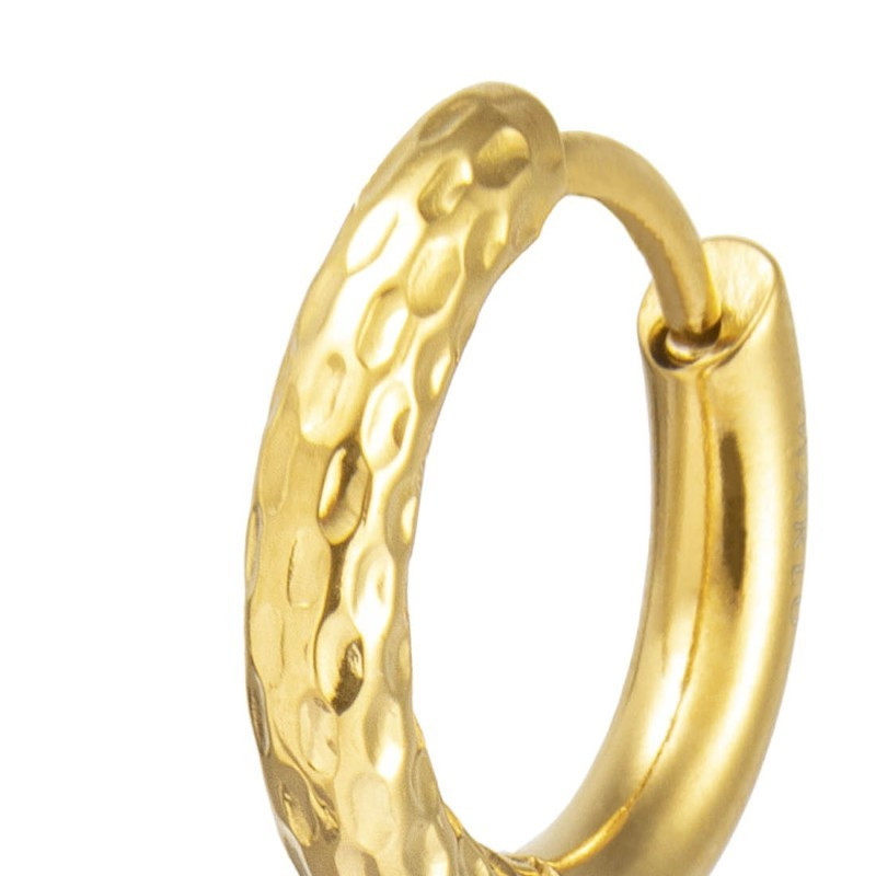 Mono Orecchino Marlù 33OR0110G cerchio 1,5 cm trama diamantata pvd oro