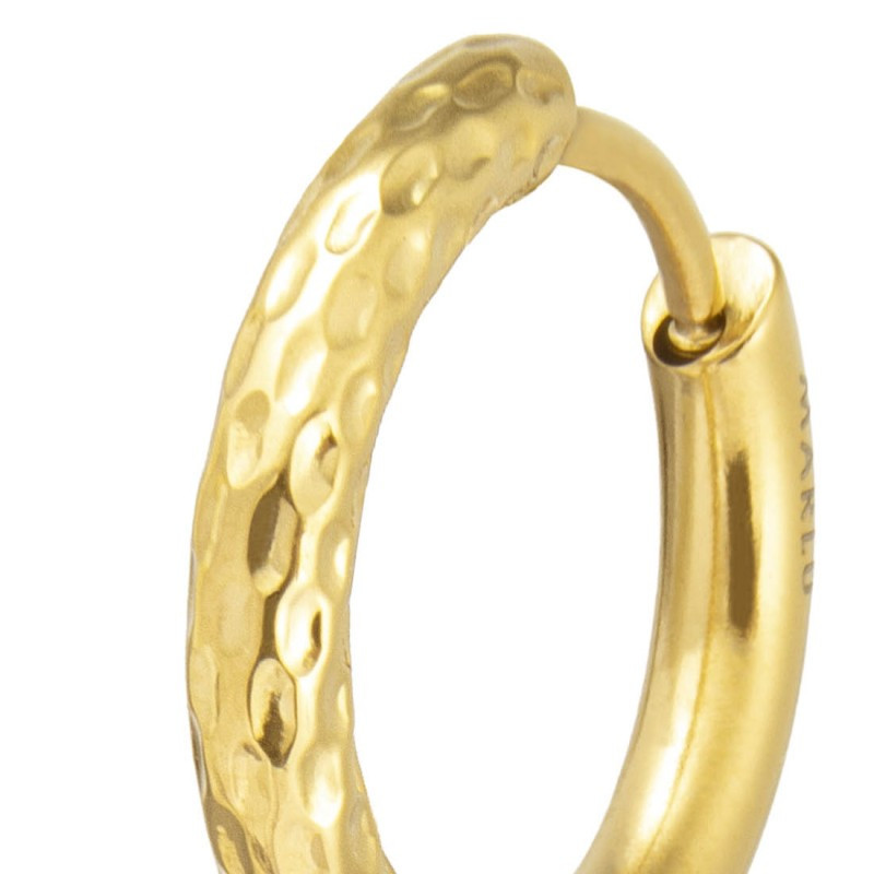 copy of copy of Mono Orecchino Marlù 33OR0110G cerchio 1,5 cm trama diamantata pvd oro