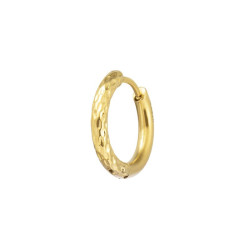 copy of copy of Mono Orecchino Marlù 33OR0110G cerchio 1,5 cm trama diamantata pvd oro