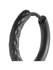 Mono Orecchino Unisex Marlù 33OR0111N a cerchio 1,7 cm trama diamantata Nero