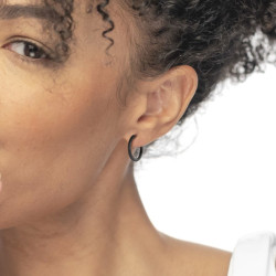 copy of copy of copy of Mono Orecchino Marlù 33OR0110G cerchio 1,5 cm trama diamantata pvd oro