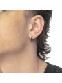 Mono Orecchino Unisex Marlù 33OR0111N a cerchio 1,7 cm trama diamantata Nero