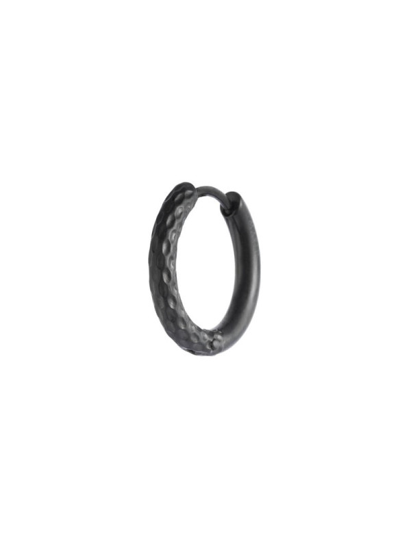 Mono Orecchino Unisex Marlù 33OR0111N a cerchio 1,7 cm trama diamantata Nero