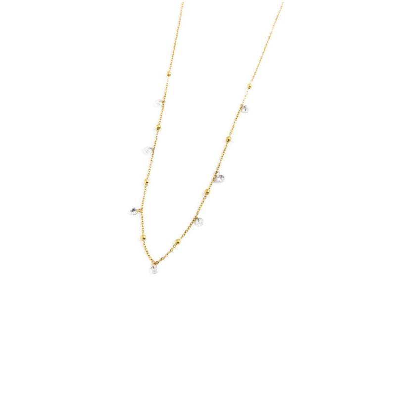 Collana Donna Marlù Be Woman 2CO0064-W in Acciaio Pvd Oro con Sfere Colorate