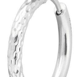 Mono Orecchino Unisex Marlù 33OR0112 a cerchio 2,1 cm trama diamantata Silver