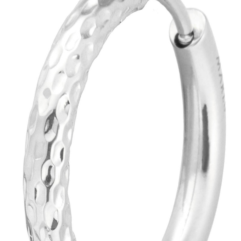 Mono Orecchino Unisex Marlù 33OR0112 a cerchio 2,1 cm trama diamantata Silver