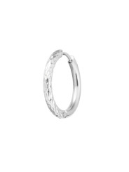 Mono Orecchino Unisex Marlù 33OR0112 a cerchio 2,1 cm trama diamantata Silver