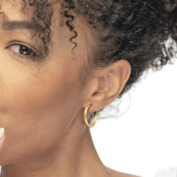 copy of copy of copy of copy of copy of Mono Orecchino Marlù 33OR0110G cerchio 1,5 cm trama diamantata pvd oro