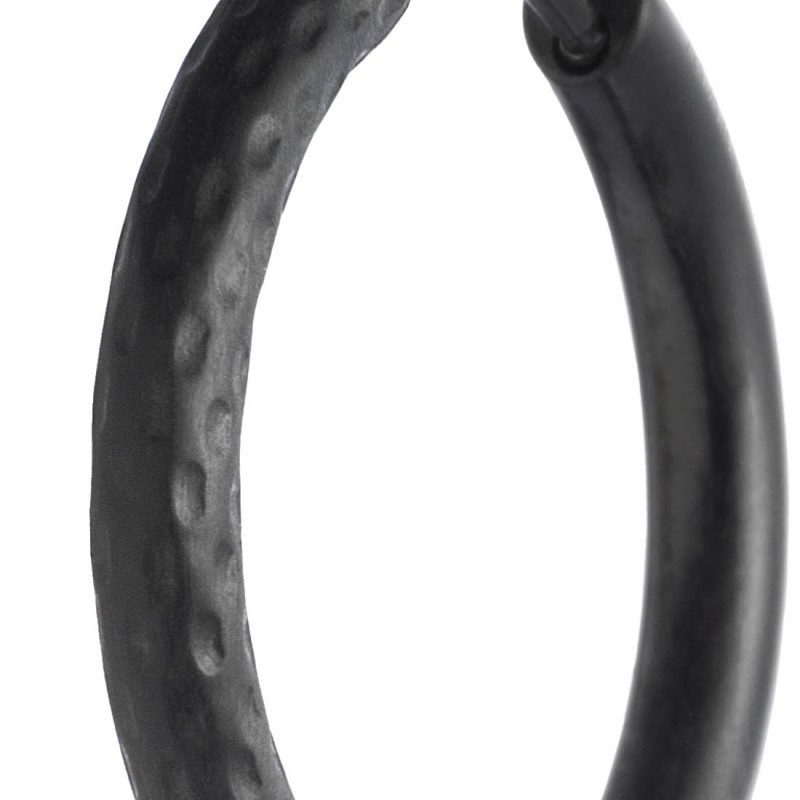 Mono Orecchino Unisex Marlù 33OR0112N a cerchio 2,1 cm trama diamantata Nero