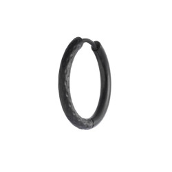 Mono Orecchino Unisex Marlù 33OR0112N a cerchio 2,1 cm trama diamantata Nero