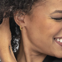 Mono Orecchino Donna Marlù 33OR0113G a cerchio 1,5 cm trama con sfere Oro