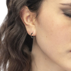 Mono Orecchino Donna Marlù 33OR0115N a cerchio ritorto 1,5 cm Nero