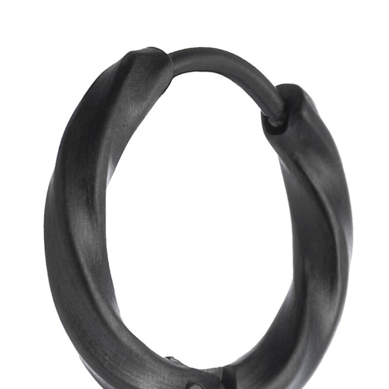Mono Orecchino Donna Marlù 33OR0115N a cerchio ritorto 1,7 cm Nero