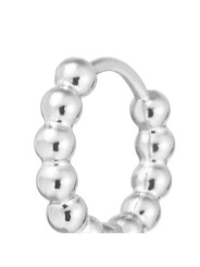 Mono Orecchino Donna Marlù 33OR0126 a cerchio 1,3 cm trama con sfere Silver