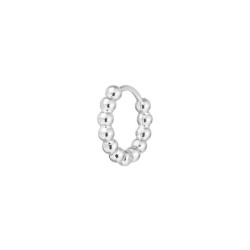 Laimons Orecchini A Pressione Donna In Argento Sterling 925: Cerchio Aperto Con Zirconi, Finitura Lucida, Diametro 5 Mm, Confezione Regalo