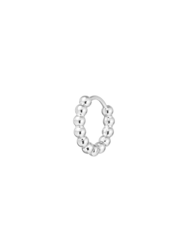 Mono Orecchino Donna Marlù 33OR0126 a cerchio 1,3 cm trama con sfere Silver