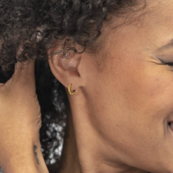 Mono Orecchino Donna Marlù 33OR0127G a cerchio 1,7 cm trama con sfere Oro