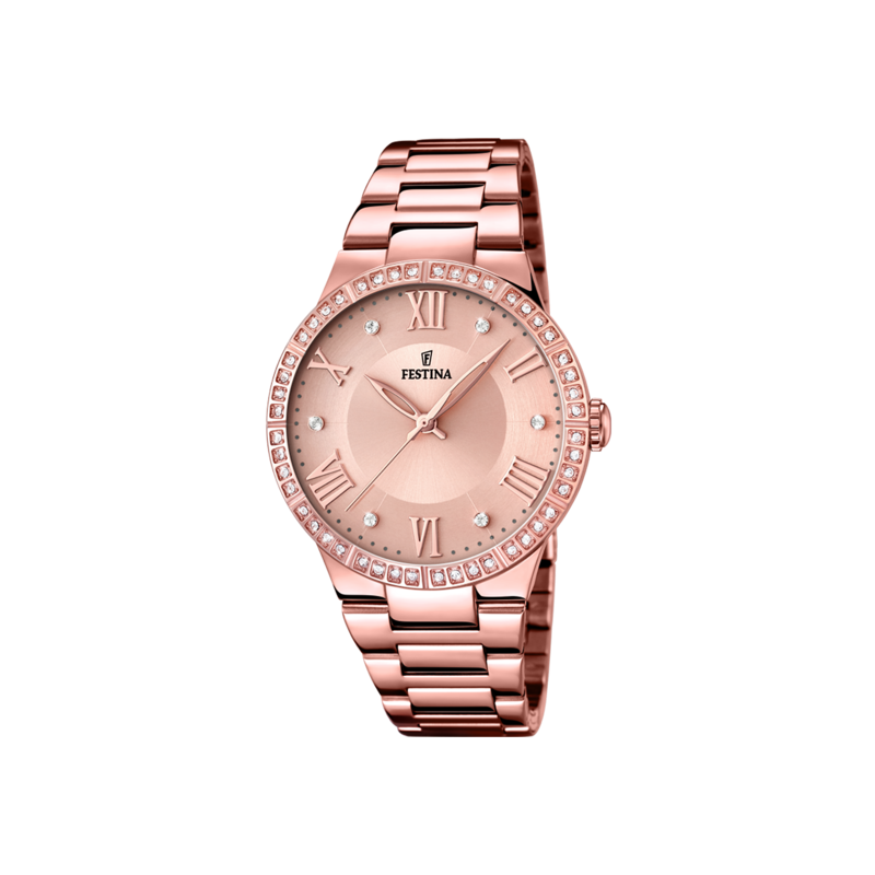 Orologio Solo Tempo Donna Festina Boyfriend F16721/2 in Acciaio Oro Rosa 36mm Orologio Solo Tempo Donna Festina Boyfriend F16721/2 in Acciaio Oro Rosa 36mm