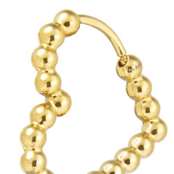 Mono Orecchino Donna Marlù 33OR0129G a cuore 1,8 cm trama con sfere oro