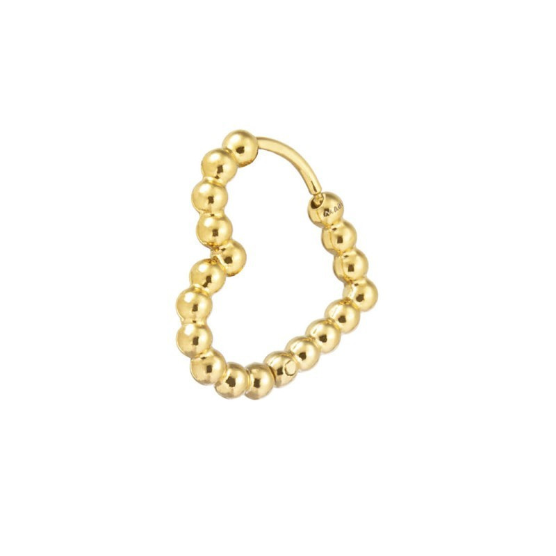 Mono Orecchino Donna Marlù 33OR0129G a cuore 1,8 cm trama con sfere oro