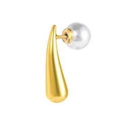 Mono Orecchino Donna Marlù 33OR0073G a lobo goccia 2,2 cm con chiusura perla