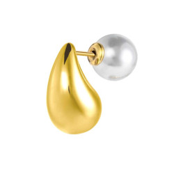 Mono Orecchino Donna Marlù 33OR0074G a lobo goccia 1,8 cm con chiusura perla