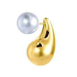 Mono Orecchino Donna Marlù 33OR0075G a lobo goccia 2,6 cm con chiusura perla