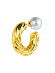Mono Orecchino Donna Marlù 33OR0077G a lobo 2,5cm con chiusura perla Oro