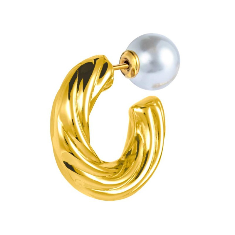 Mono Orecchino Donna Marlù 33OR0077G a lobo 2,5cm con chiusura perla Oro