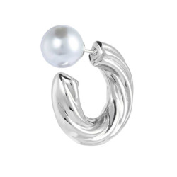 Mono Orecchino Donna Marlù 33OR0077 a lobo 2,5cm con chiusura perla Silver