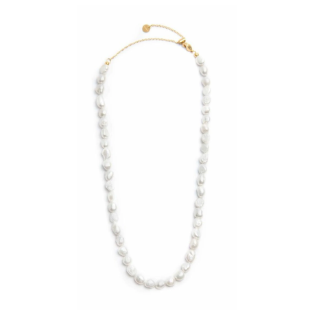 Collana Donna Marlù 30CN0006G-W in Acciaio Oro con Perle Bianche