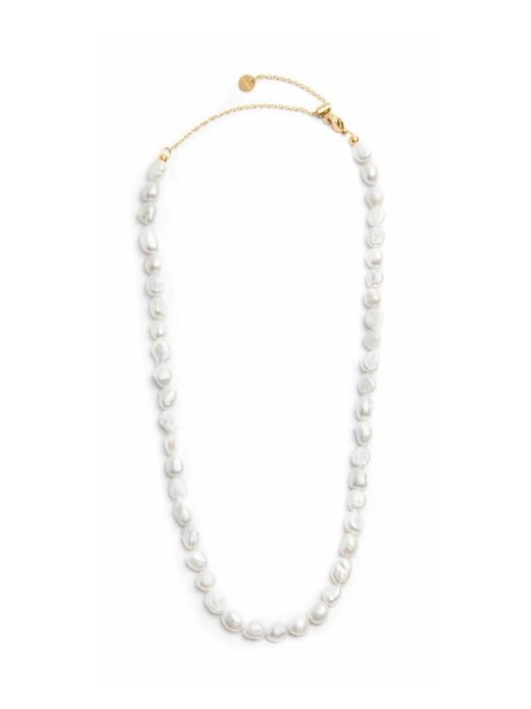 Collana Donna Marlù 30CN0006G-W in Acciaio Oro con Perle Bianche