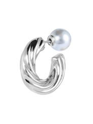 Mono Orecchino Donna Marlù 33OR0077 a lobo 2,5cm con chiusura perla Silver