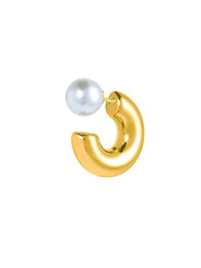 Mono Orecchino Donna Marlù 33OR0080G a lobo a cerchietto2,2cm con chiusura perla