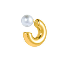 Mono Orecchino Donna Marlù 33OR0080G a lobo a cerchietto2,2cm con chiusura perla