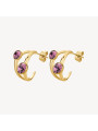 Orecchini Donna Brosway Affinity BFF171 in Acciaio Colore Oro, Cristalli Viola