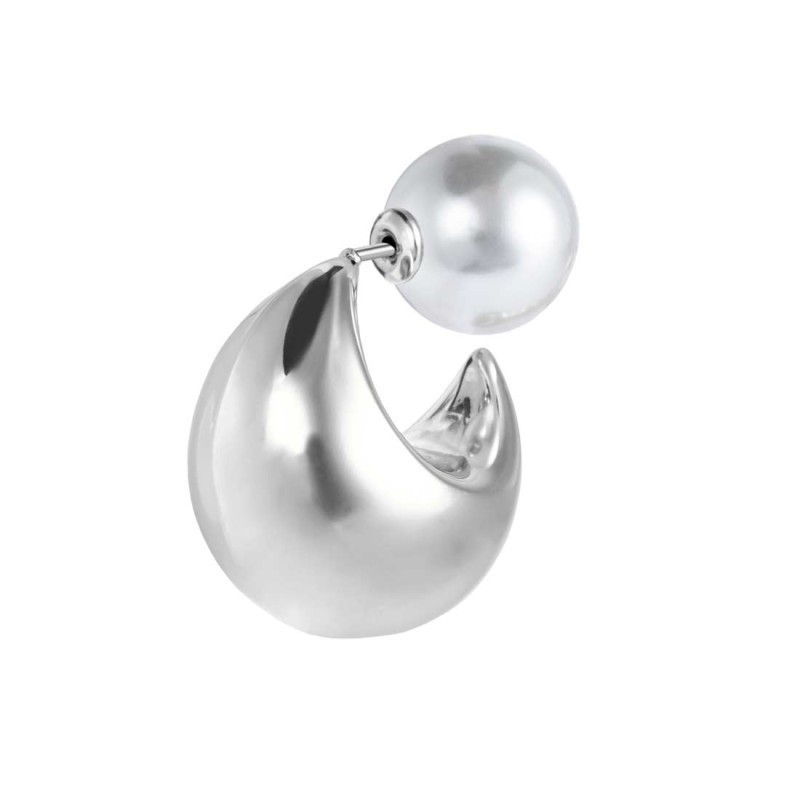 Mono Orecchino Donna Marlù 33OR0084 a lobo bombato 2,2cm con chiusura perla