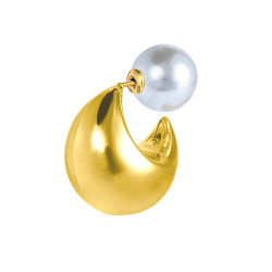 Mono Orecchino Donna Marlù 33OR0084G a lobo bombato 2,2cm con chiusura perla