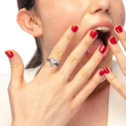 Anello Donna Marlù 33AN0040-S con cuore irregolare Acciaio Oro