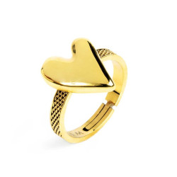 Anello Donna Marlù 33AN0040G-S con cuore irregolare Acciaio Oro