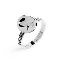 Anello Donna Marlù 33AN0041-M con bottone martellato Silver