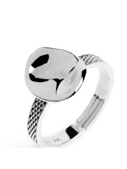 Anello Donna Marlù 33AN0041-M con bottone martellato Silver